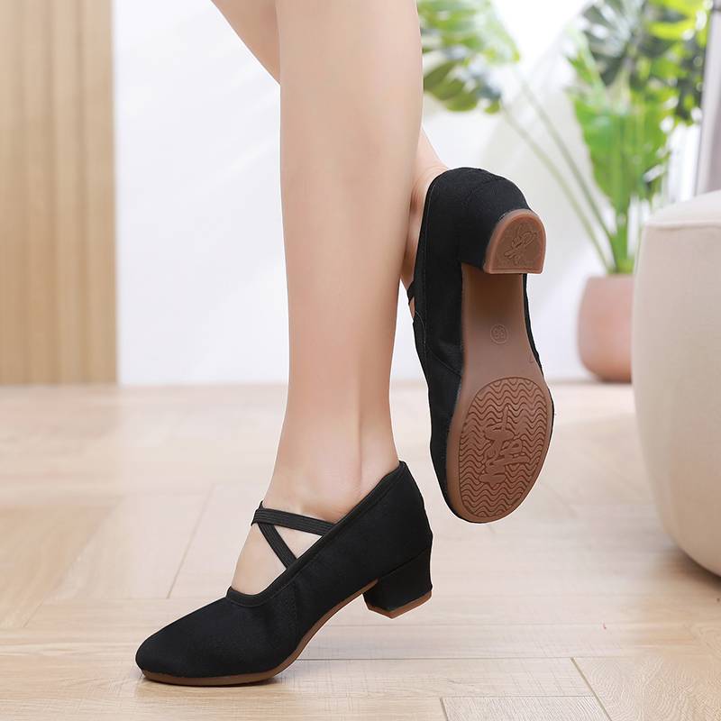 Female teacher dance shoe laces heel ballet soft base yoga belly dance adult figures girl practice classical national dance