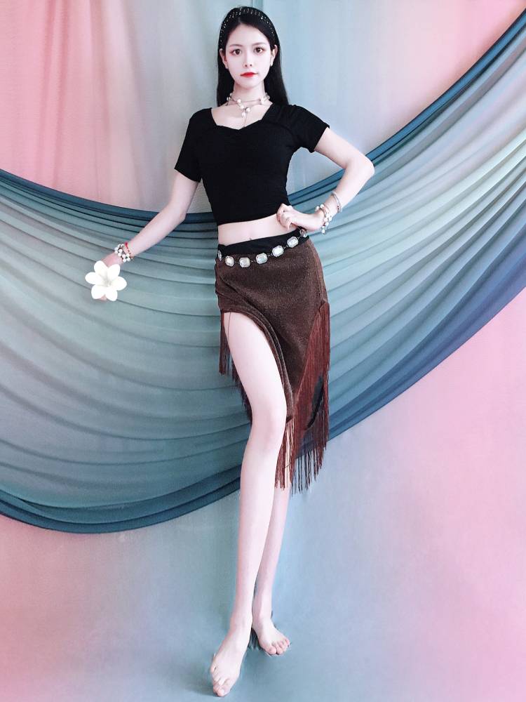 Belly dance training service shows thin streaming Susau skirt Modal set Oriental dance junior scholar group service Xia children's performance service