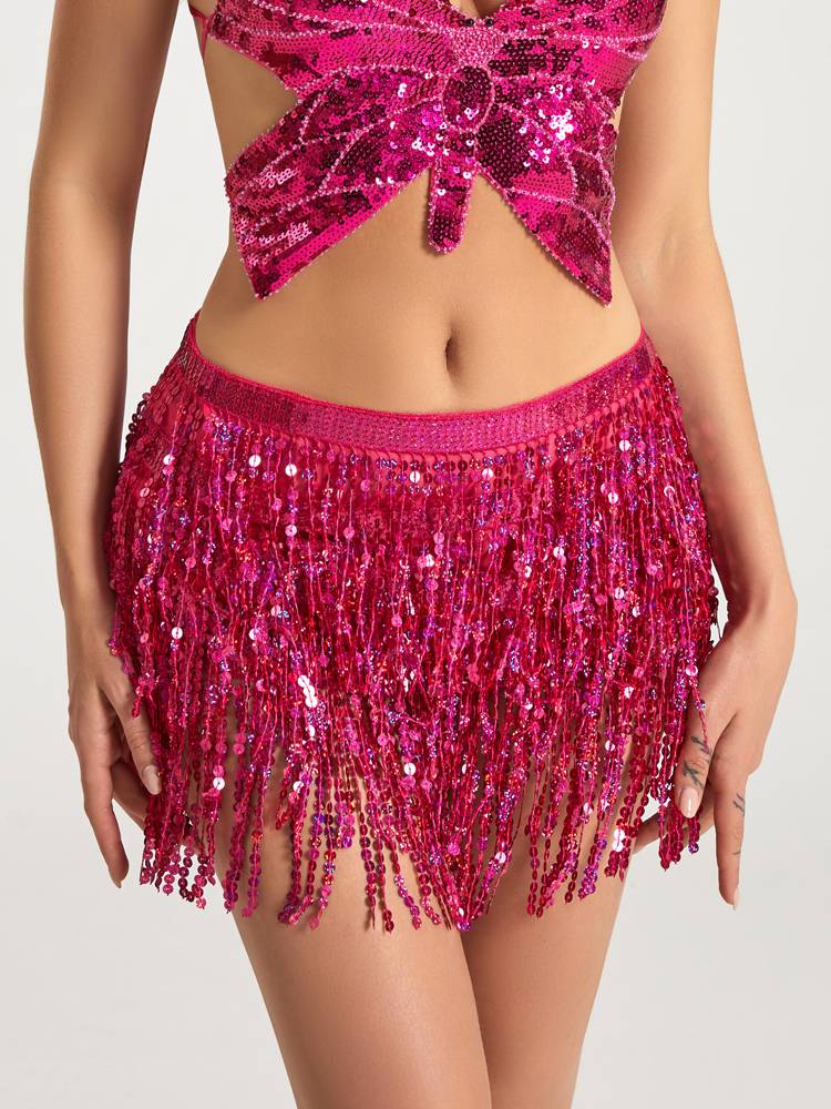 Belly dance waist chain new Fluro towel skirt three -layer chiffon belt Indian dance waist seal performed waist scarf accessories