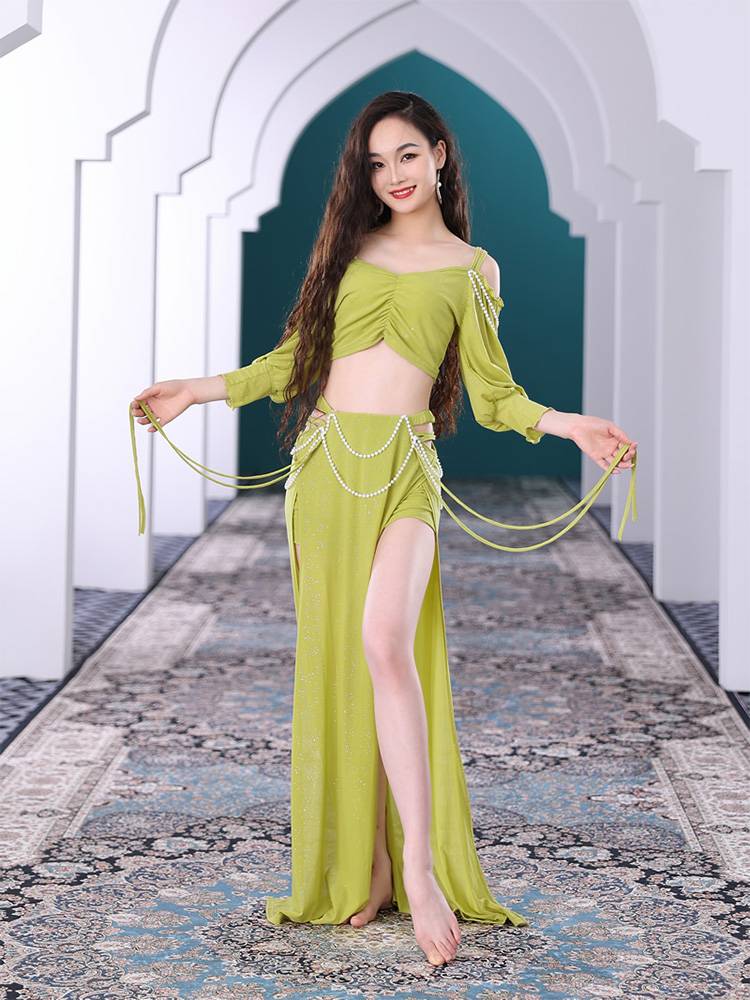 Belly dance skirt Oriental dance skirt sexy dance long skirt Indian dance exercise uniforms under the performance clothes jacket suit