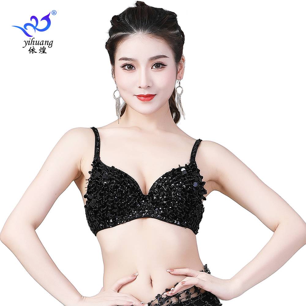 The new belly dance chest top, the Indian dance watch shows the sexy upper dance dance clothes, the corset sequins, adult women