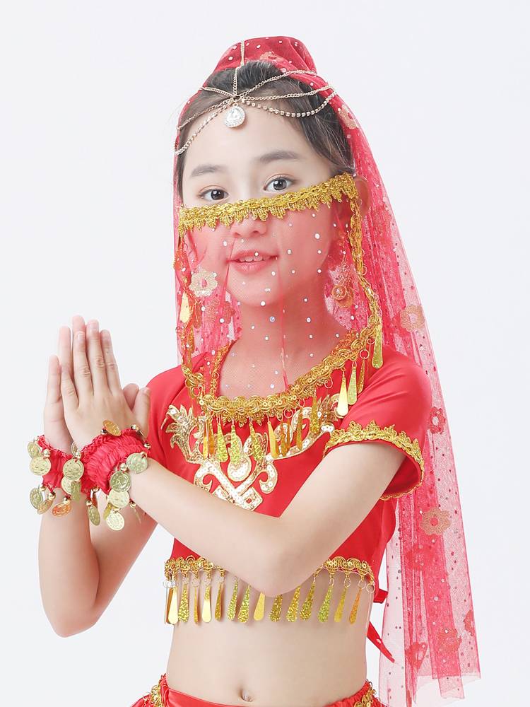Belly dance veil, children's veil, belly dance face, yarn Hanfu dance to cover the face of the princess in the West, Indian dance cover