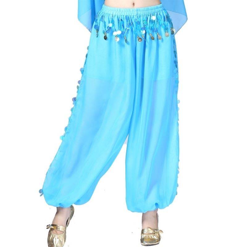 Belly dance pants chiffon split wide -leg pants performance performance dance dance pants Xinjiang Indian dance lamp pants