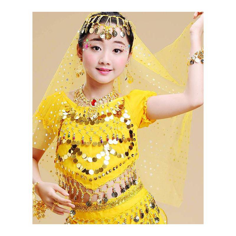 Children's Indian dance performance accessories earrings bracelet necklace neckline head scarf head scarf belly dance lottery nodding jewelry
