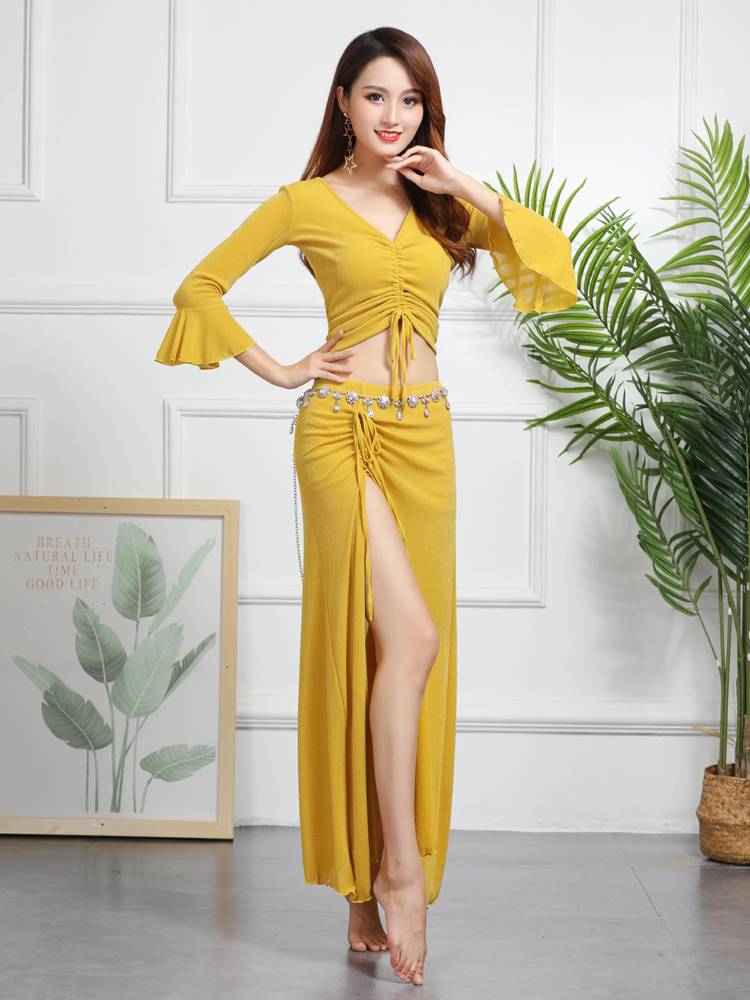 Wuchen Butterfly Belly Dance Clothing Spring, Summer Autumn New Fair, Practicing Set Long Skirt Sleeve Performance Performance Junior Scholar Female Women