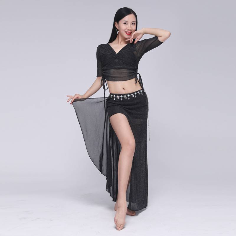 Large size elegant sexy belly dance exercise dance dance exercise clothes Oriental dance skirt set performed at beginners