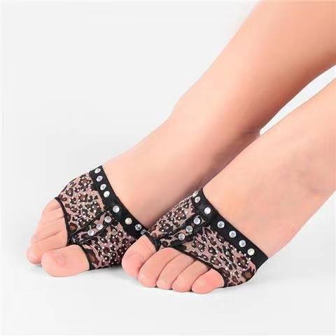 Belly dance shoe front foot palm -to -foot covered ballet gymnastics dance practice Latin dance exercise foot handle half palm shoes