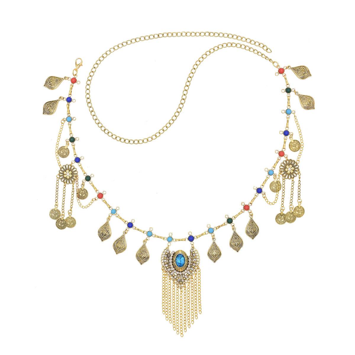 New Fashion Belly Dance Coin, Flime waist Boolian Retro National Wind Wind Body Body Chain Photo