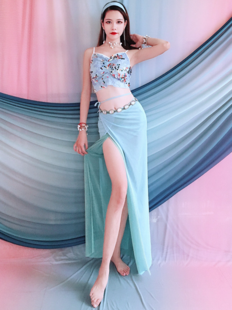 Baiya Qianhui Belly Dance Clothing 2024 Spring New Set Practice Dress Performance Performance Clothing