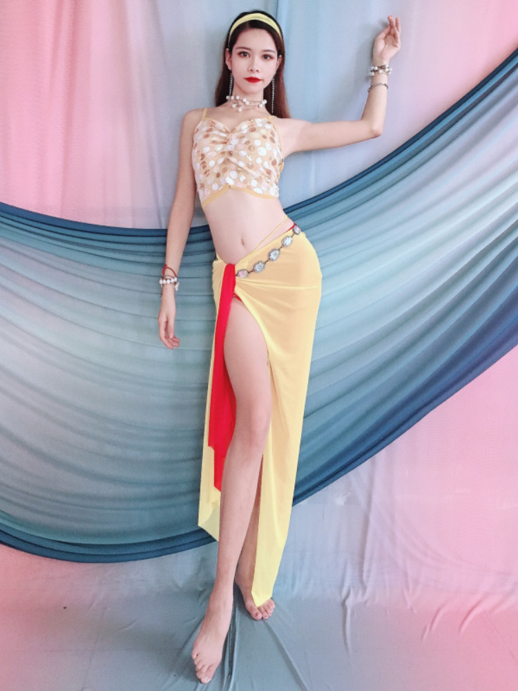Baiya Qianhui Belly Dance Clothing 2024 Spring New Set Practice Dress Performance Performance Clothing