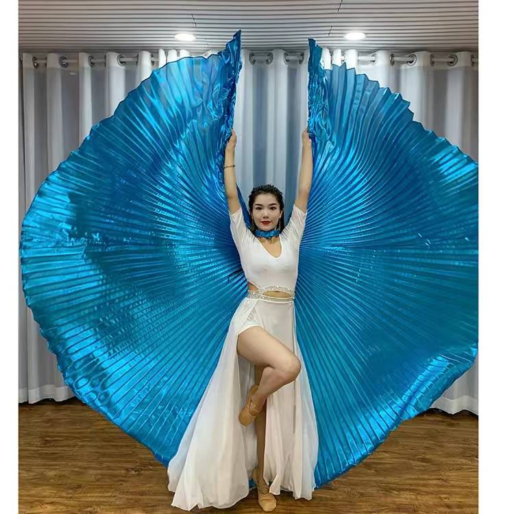 Adult belly dance gold -winged wings dance gold clothes performance suit