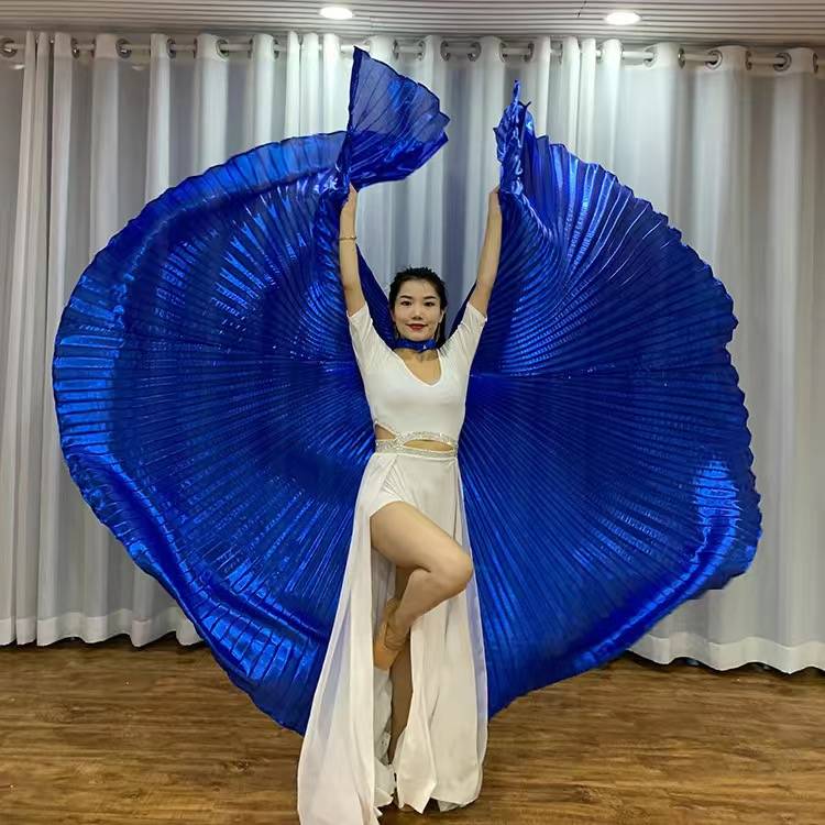 Adult belly dance gold -winged wings dance gold clothes performance suit