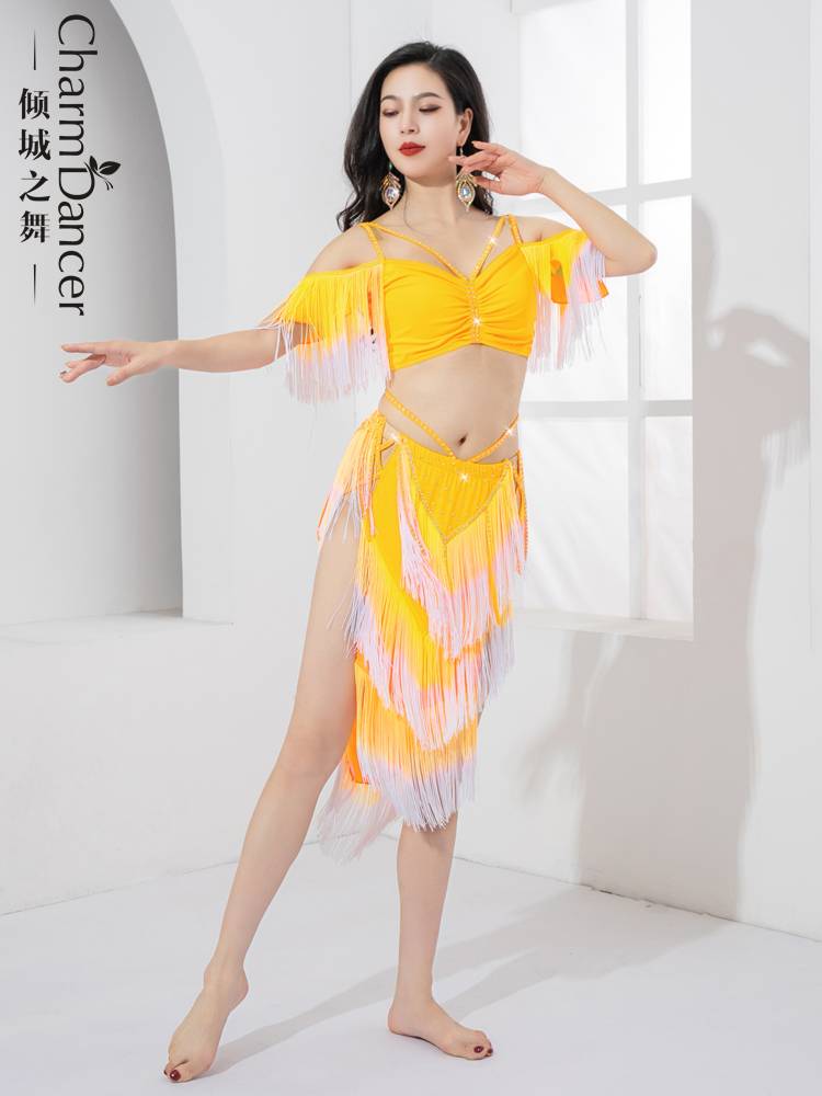 The dance of the city dance belly dance clothing double -color hot diamond flow drum dance light luxury practice service personal group performance service
