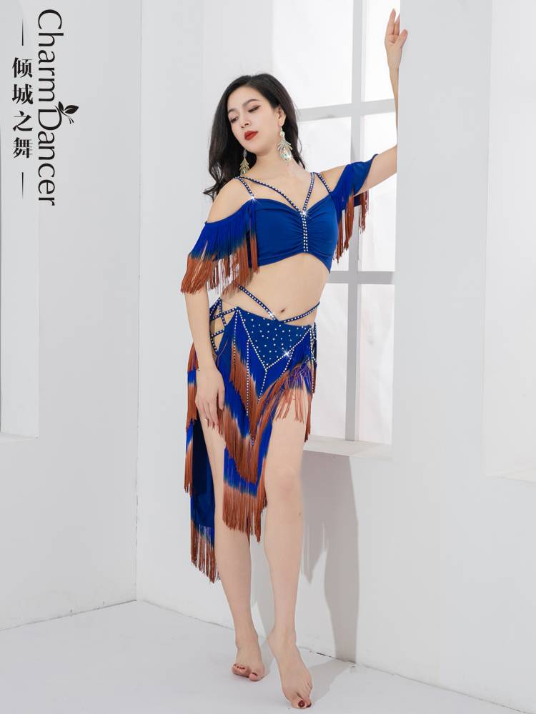 The dance of the city dance belly dance clothing double -color hot diamond flow drum dance light luxury practice service personal group performance service