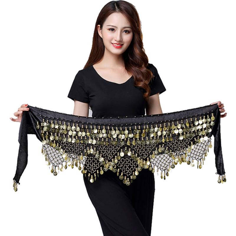 Belly dance waist chain hip scarf new Indian dance waist scarf performance clothing beginner belt overweight ultra -sound waist seal