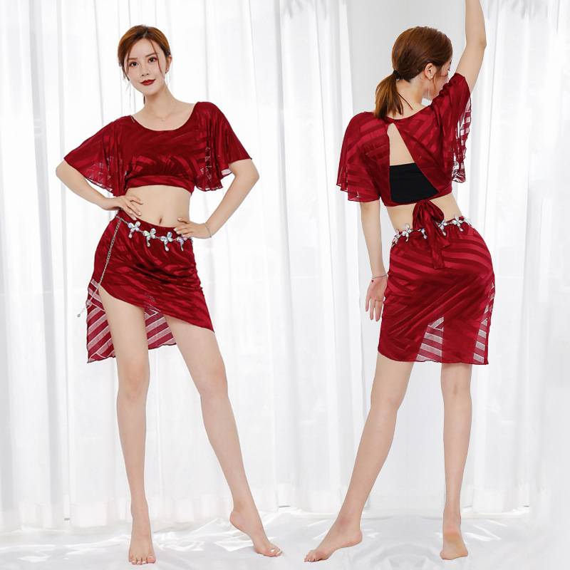 Belly dance exercises new beginners are thin and elegant net yarn dance clothing, Oriental dance performance Z service short skirt