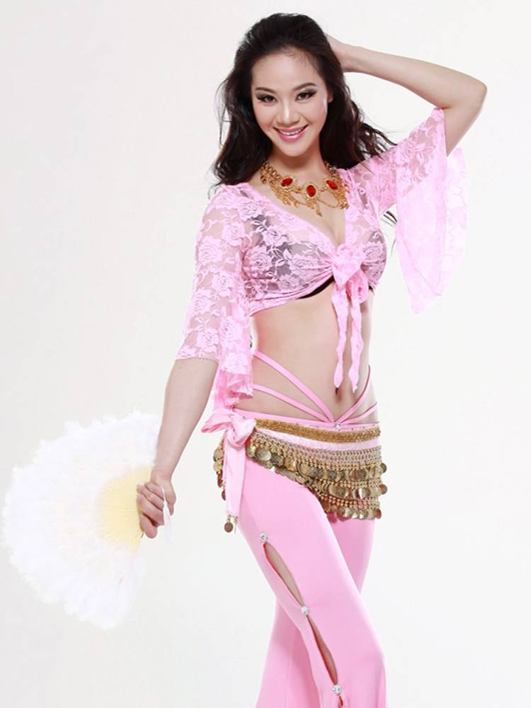 Elegant lace butterfly sleeve belly dance female beginner, an Oriental dance exercise, adult dance top