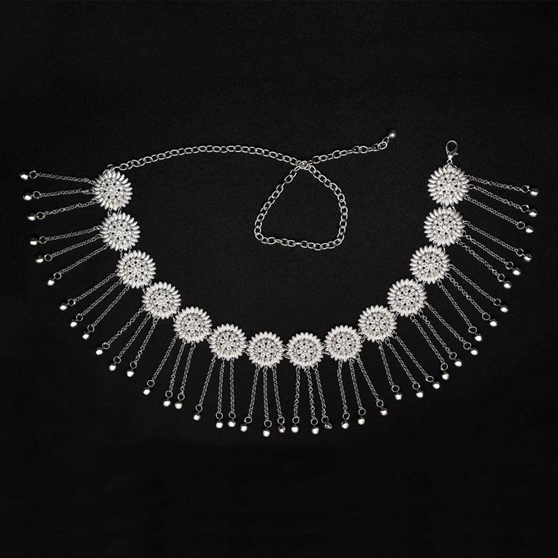 Belly dance waist chain new rhinestone crystal beginner versatile waist chain water soldier dance high -end decoration