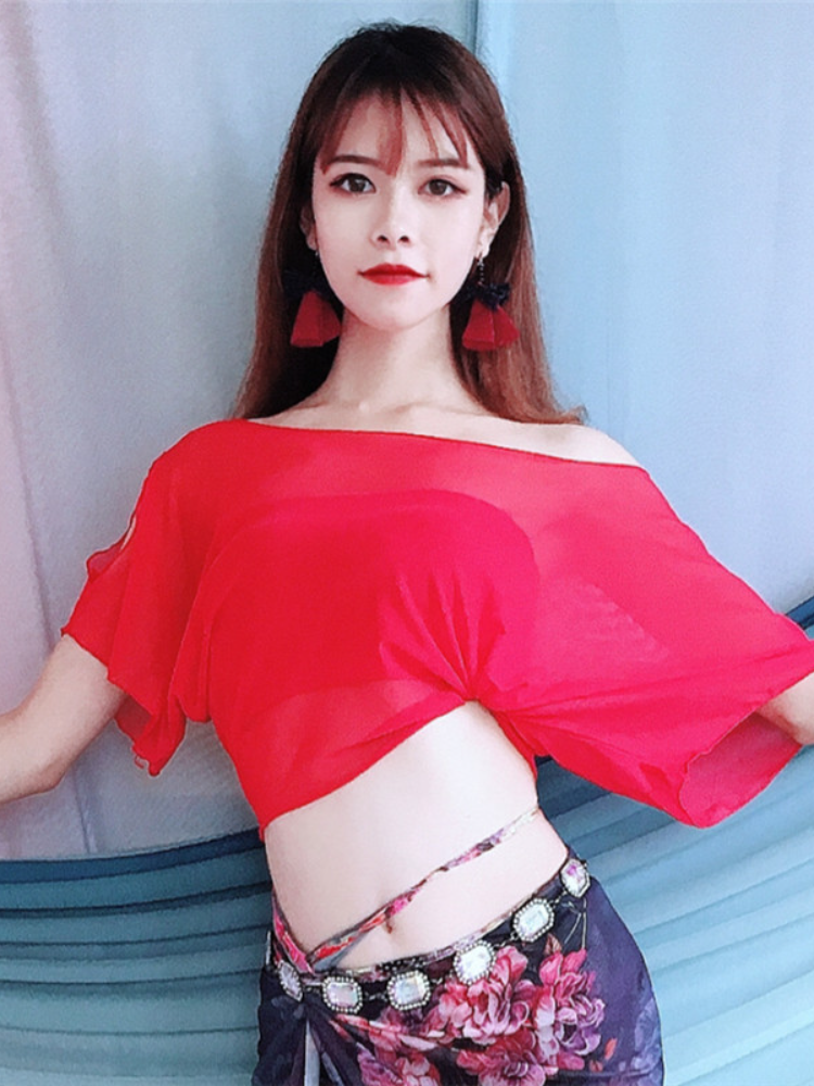 Baiya Qianhui Belly Dance Clothing 2024 new top training jacket, beginner Liang Siwai strap performance on the show