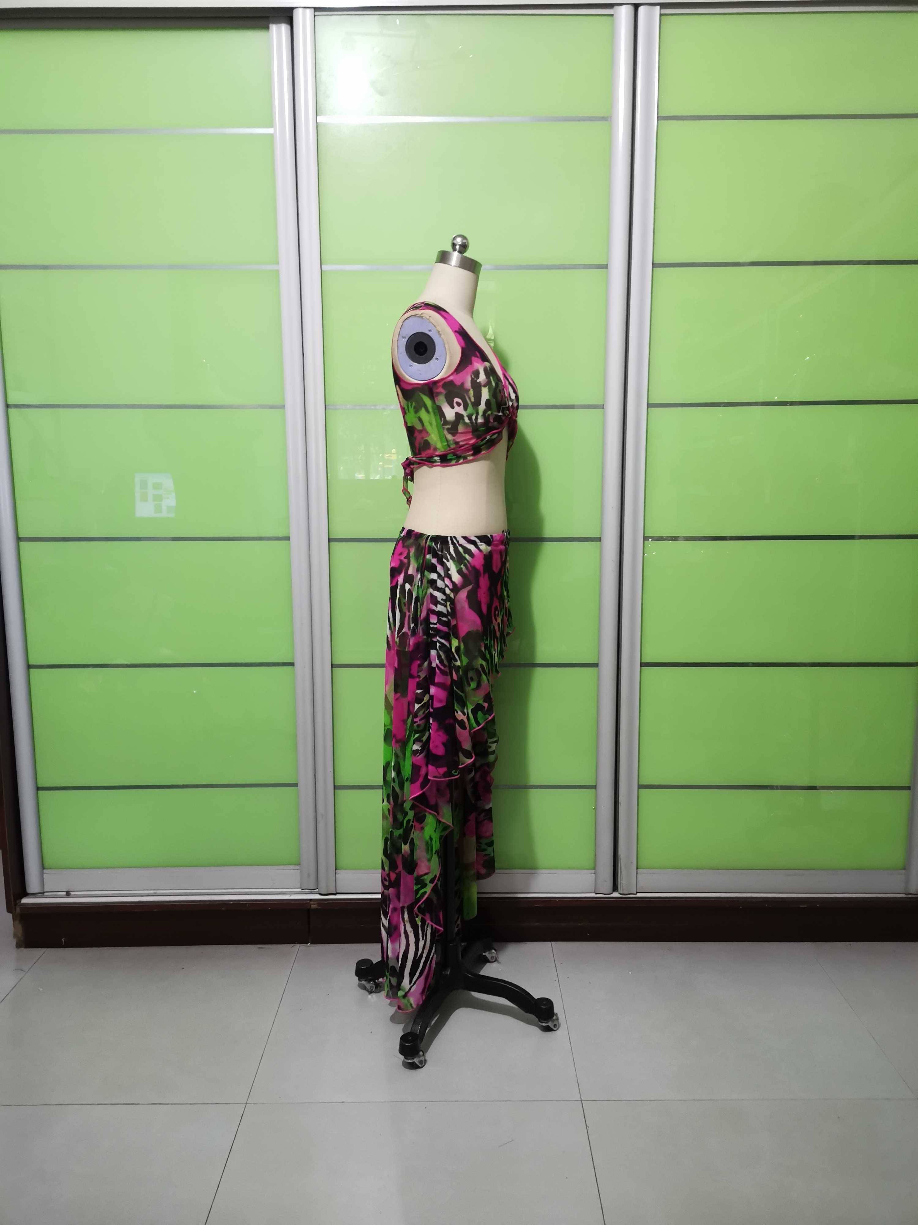 Net yarn suit belly dance practice service practice service desert dance customization