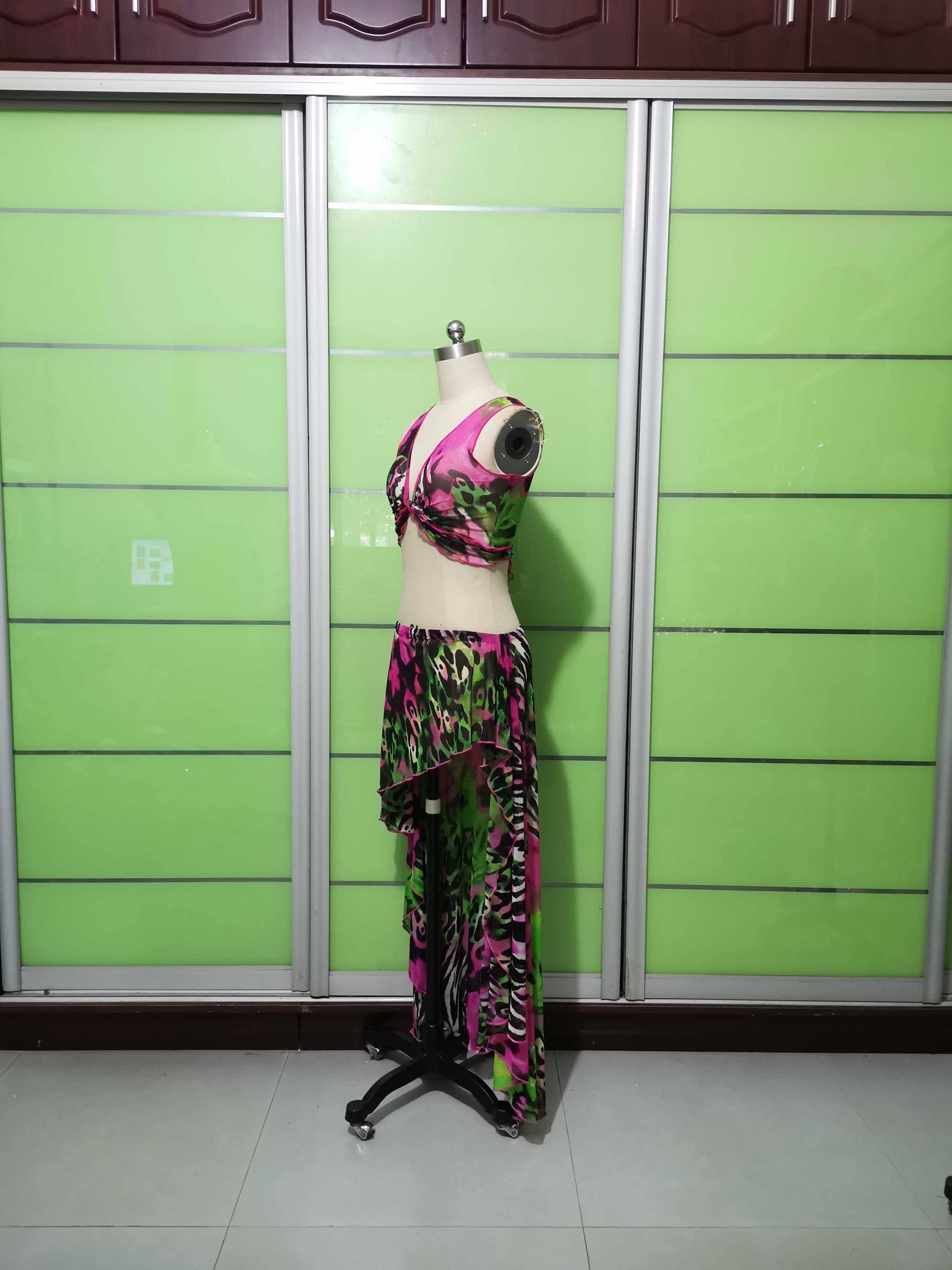 Net yarn suit belly dance practice service practice service desert dance customization