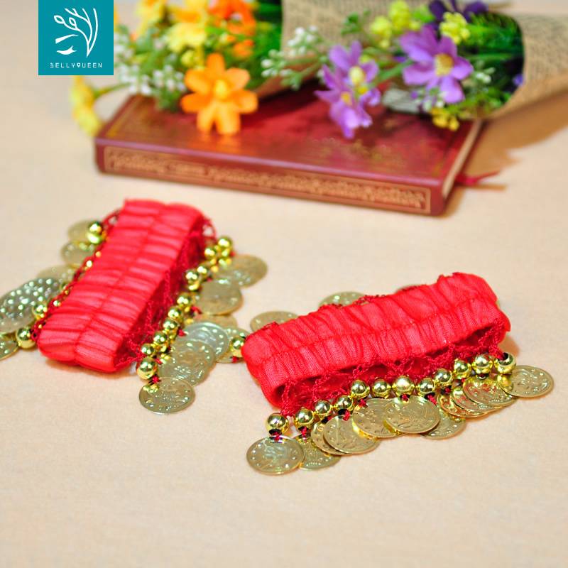 Dance -Niang chiffon hanging coin bracelet belly dance chiffon sequin coin bracelet belly dance bracelet handicraft jewelry