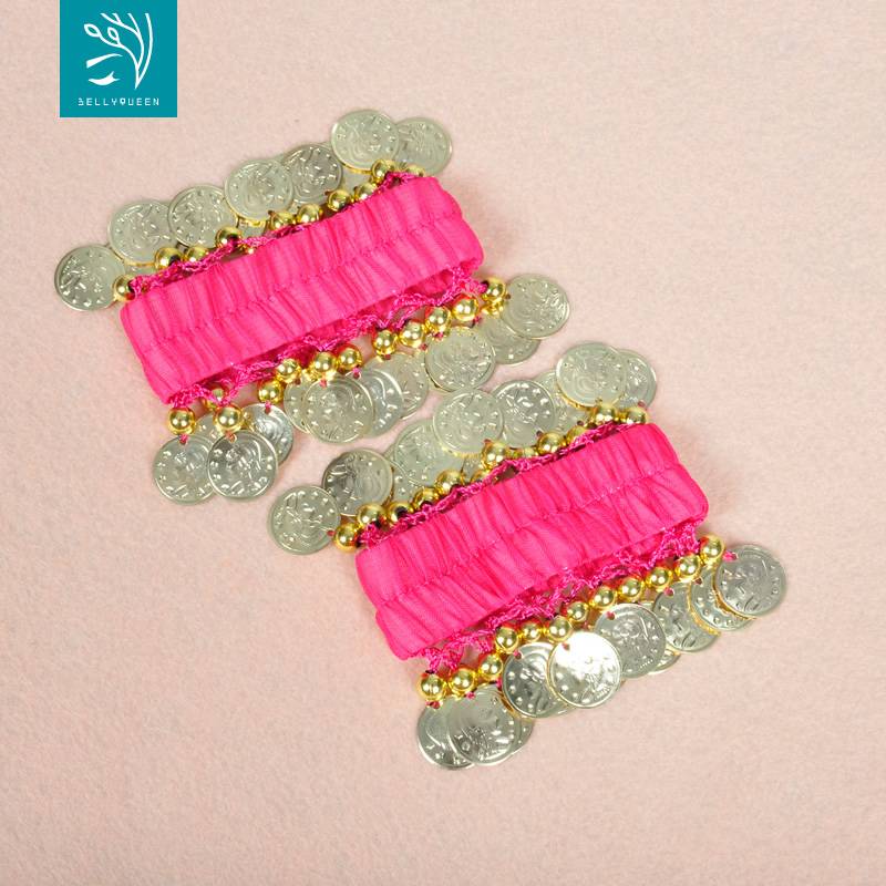 Dance -Niang chiffon hanging coin bracelet belly dance chiffon sequin coin bracelet belly dance bracelet handicraft jewelry