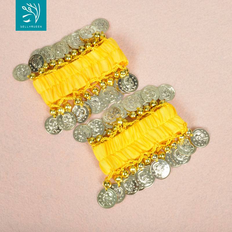 Dance -Niang chiffon hanging coin bracelet belly dance chiffon sequin coin bracelet belly dance bracelet handicraft jewelry