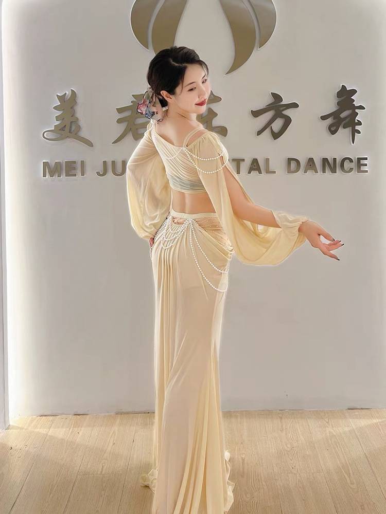 2020 new autumn belly dance exercise clothes Oriental dance long skirt practice service elegant set female sexy court style