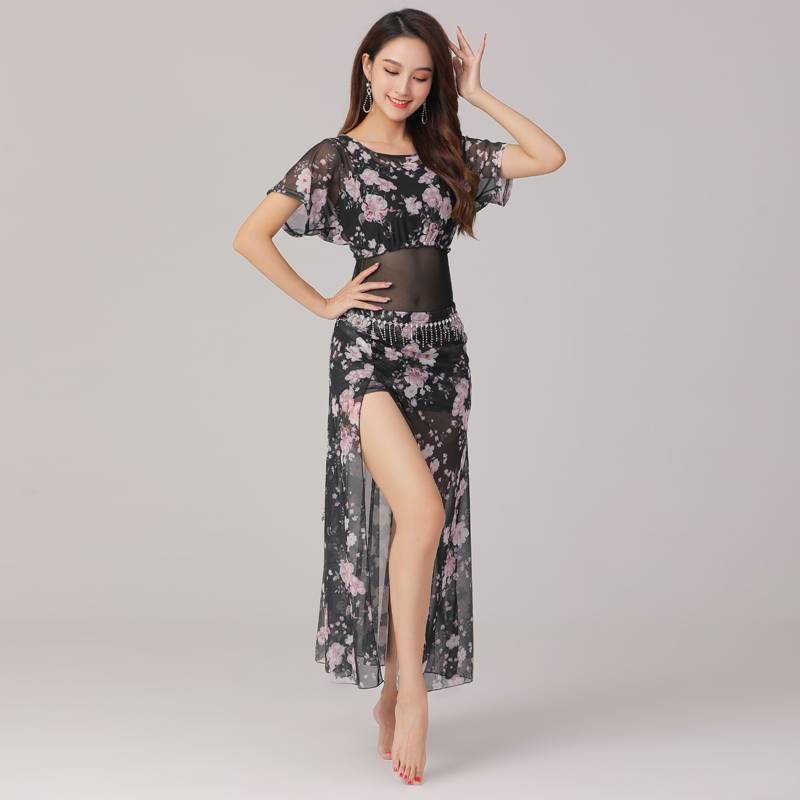 Spring and summer new large size, thin belly dance practice practice performance, suit skirt, oriental dance Indian dance service