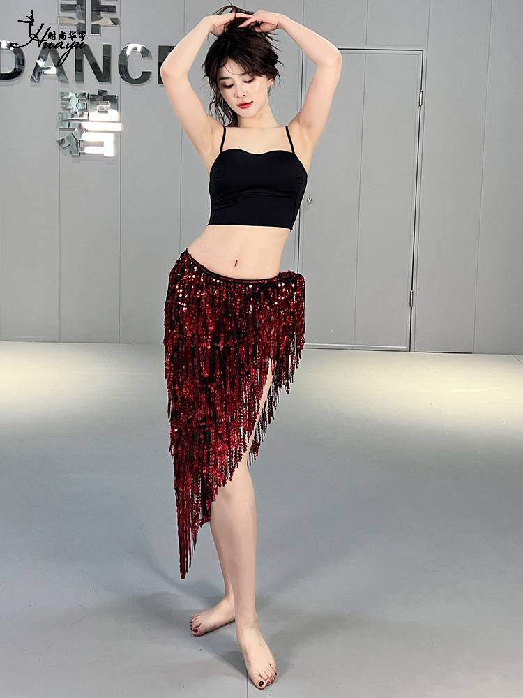 Belly dance waist chain hip scarf sequins, stall scarf wrap skirt Simi heavy workers inspire performances to serve waist jewelry, practice girls