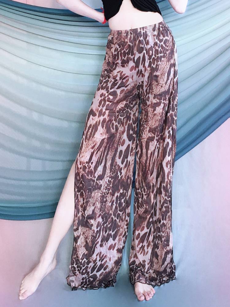 Belly dance under 2024 spring women's net gauze classical style oriental dance exercise suit pants