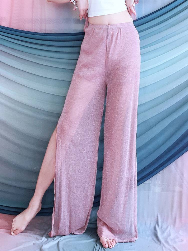 Belly dance under 2024 spring women's net gauze classical style oriental dance exercise suit pants
