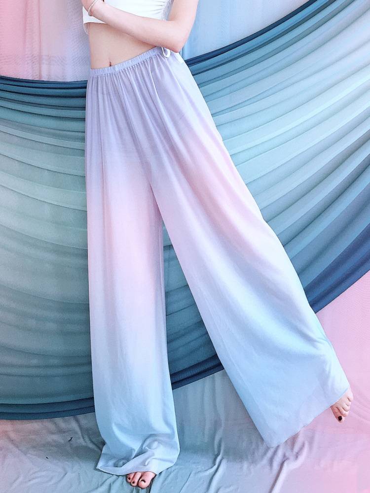Belly dance under 2024 spring women's net gauze classical style oriental dance exercise suit pants