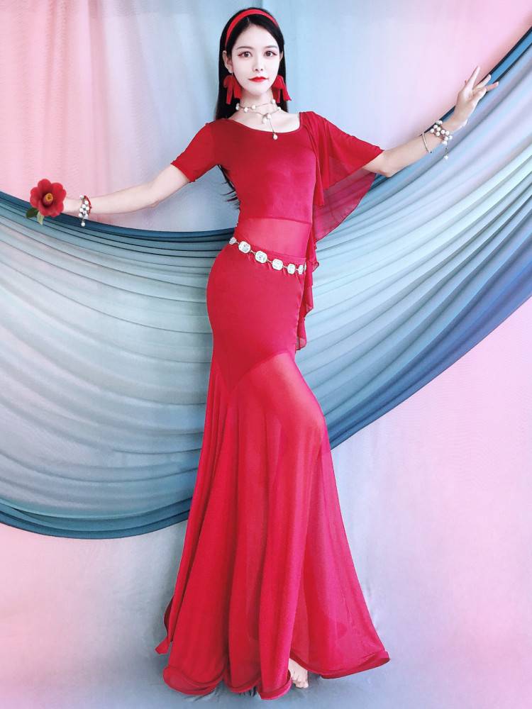 Yanxin Huimei New Belly Dance Practice Dress 2024 Gargam Long Skirt Set Fairy Oriental Dance Performance Clothing
