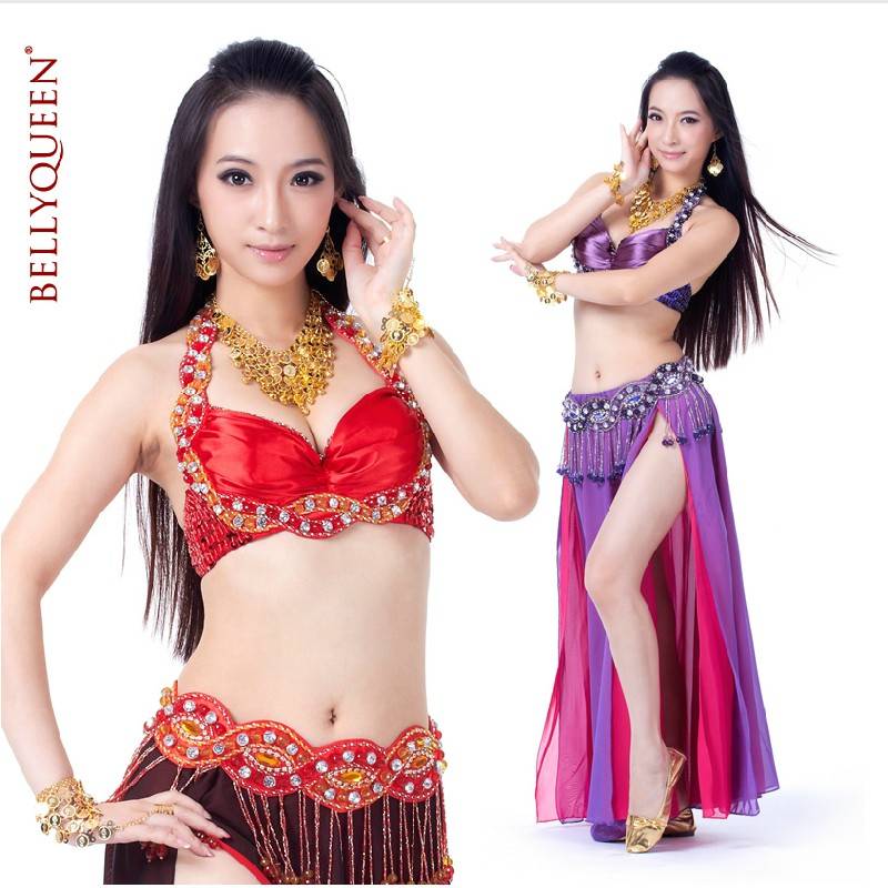 The new belly dance set high -end performance clothing Indian performance clothing special offer 860 set+double color skirt