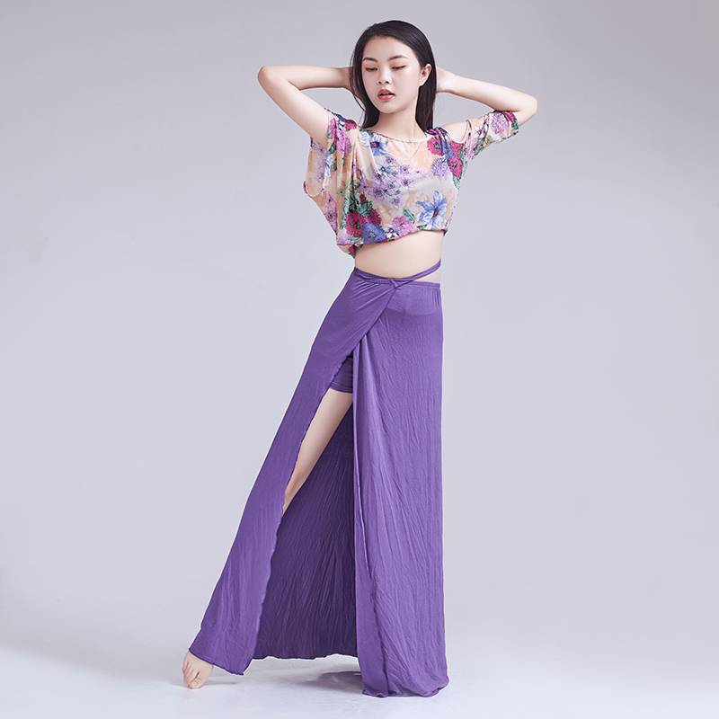 2024 new summer belly dance exercises, mesh sexy large size, thin oriental dance exercise performance skirt