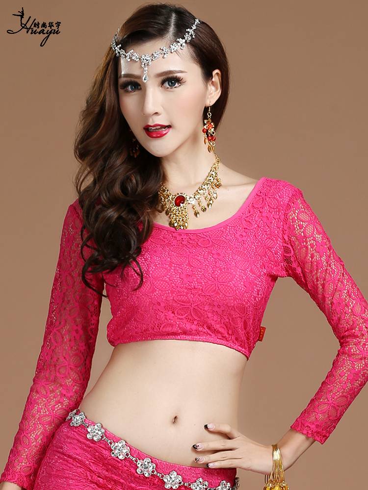 Belly dance exercise clothing sexy lace top female short -sleeved long -sleeved oriental dance exercise junior scholar