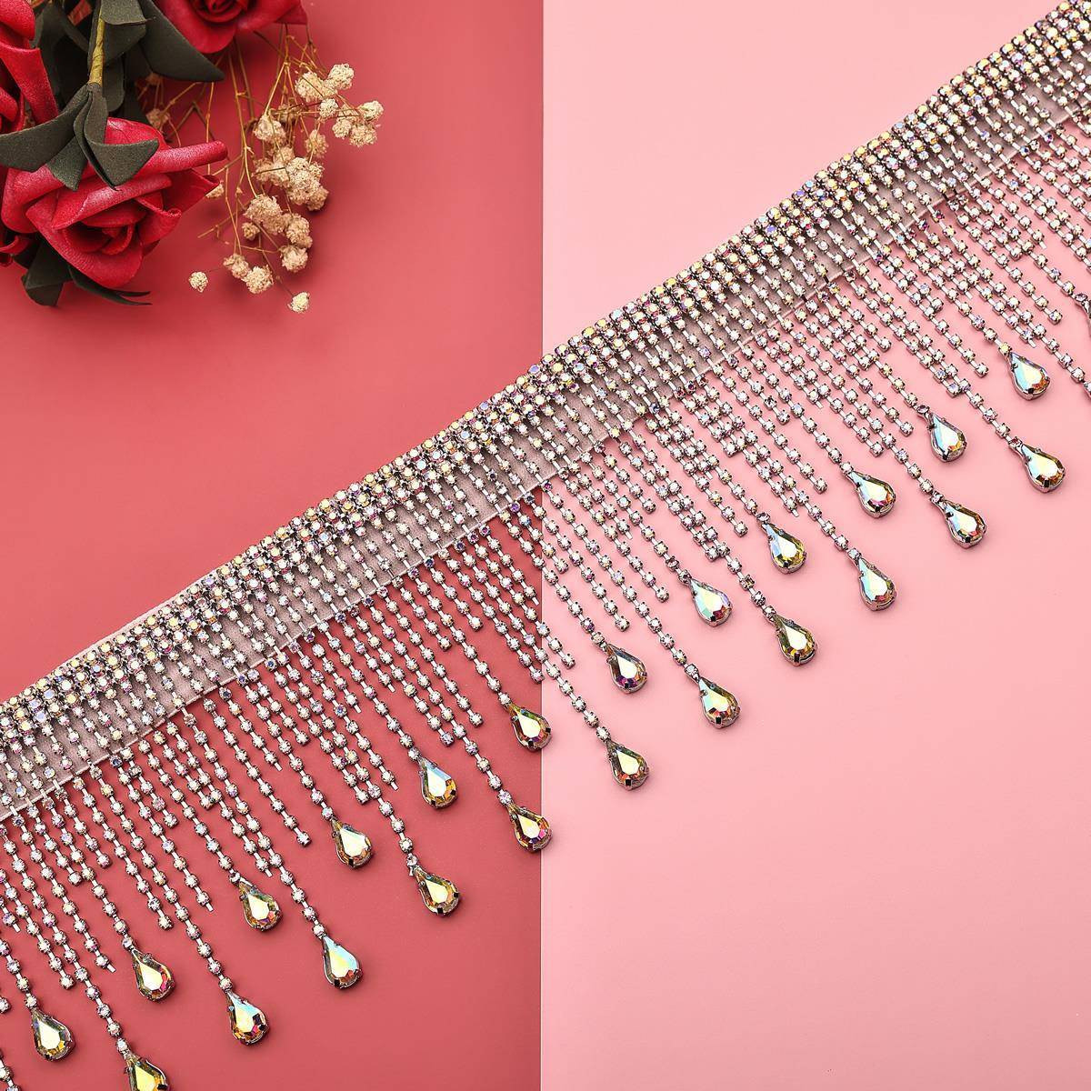 Belly dance waist chain sexy gemstone super glitter rhinestone jewelry accessories female Oriental dance new tassel dance umbilical chain