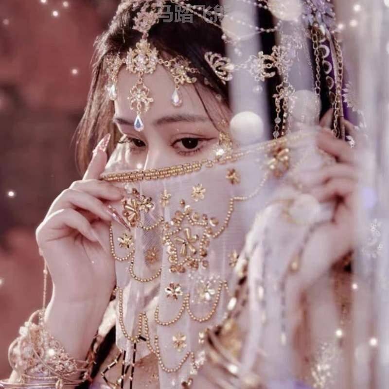 c face gauze OS Fairy West Vallean Vetener Dance Princess Dance Face Dance Ancient Wind [Hanfu style veil