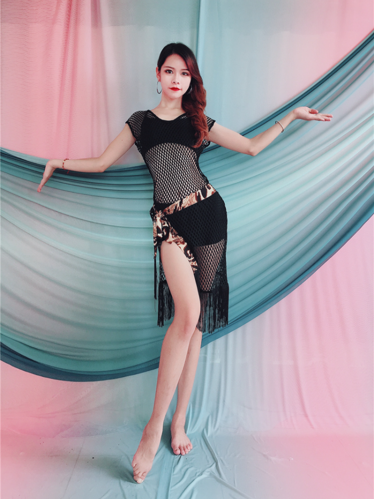 Baiya Qianhui Belly Dance 2024 Black Hollow Suspu Dress Set Belly Dance Belly Dance Performance Service