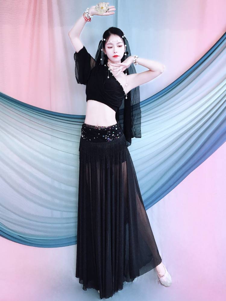 New Indian Dance Stage Performance Services Practice National Dance Server Adult Sleeve Joto Skirt Set Annual Meeting