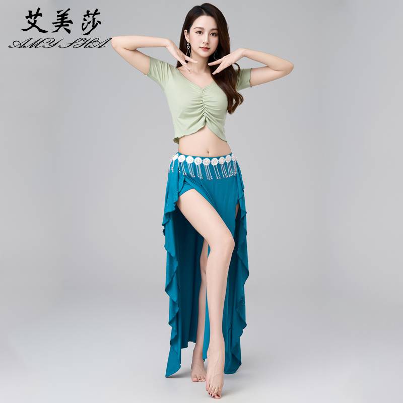 Belly Dance Clothing 2024 new practice clothes skirt Oriental dance suit suits long skirt performance clothes short -sleeved summer