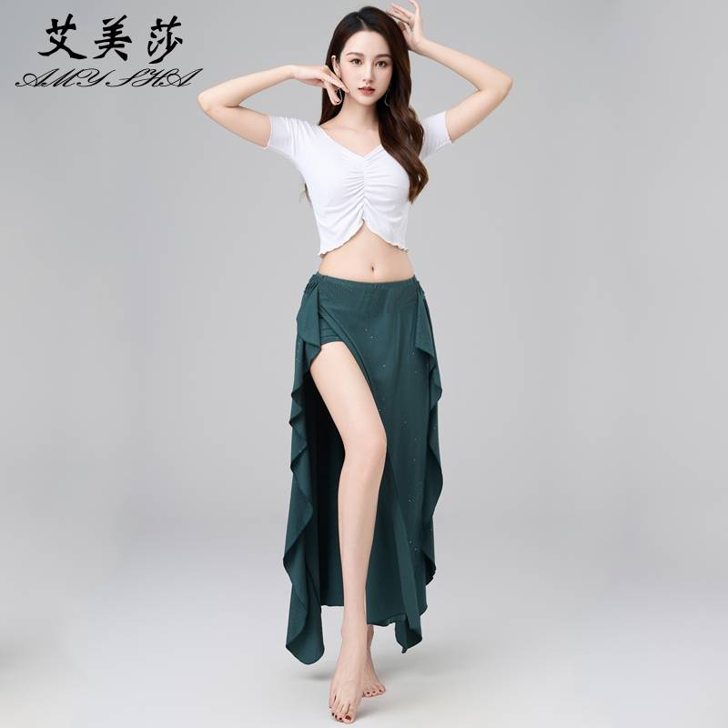 Belly Dance Clothing 2024 new practice clothes skirt Oriental dance suit suits long skirt performance clothes short -sleeved summer
