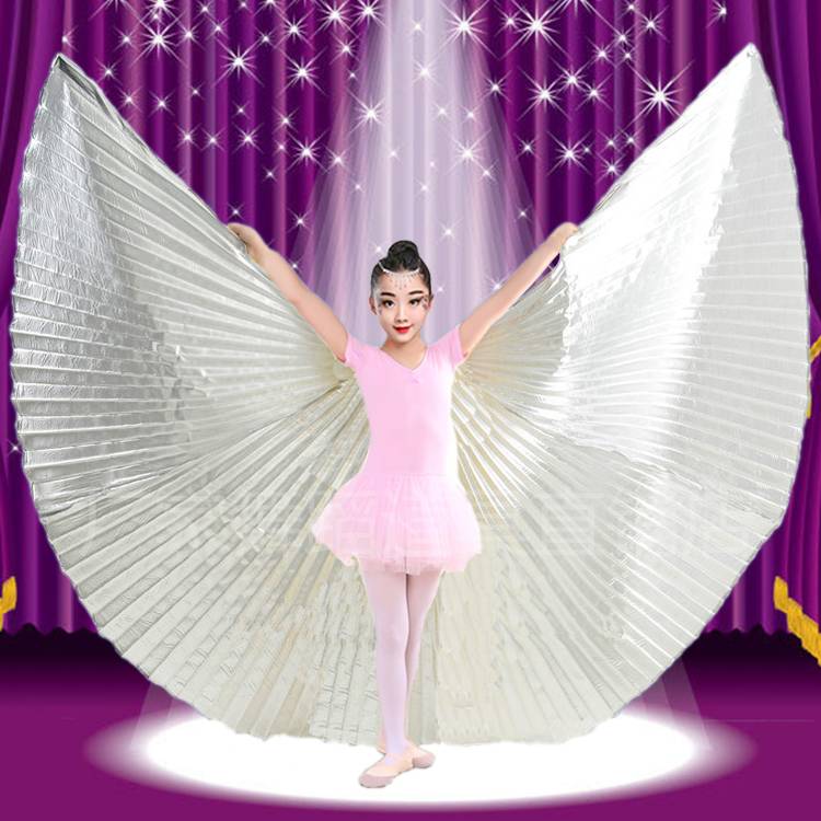 Belly Dance Golden Wing Prop 3 color fantasy wings, children perform wings dance service 360 ​​-degree colorful wings