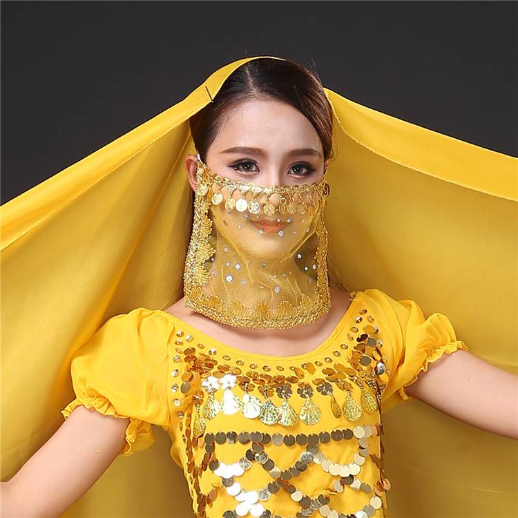 Belly Dance Adult Children's Mulled Plum Sequenant Indian Dance accessories Live Performance Performance Prop Halled Scarf MS