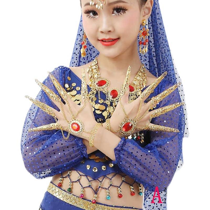 New children's belly dance bracelet Indian dance thousands of Guanyin nails Liuyi kindergarten dance finger set