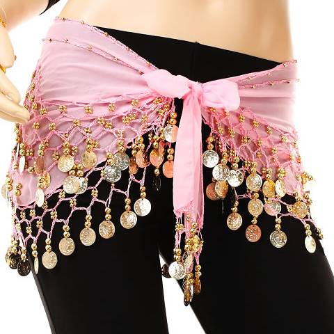 Special offer Elotted Belly Version of Chiffon Belly Dance Belly Limin 128 Coin Belly Dance Dance Waist Limin Gold Coin Basin