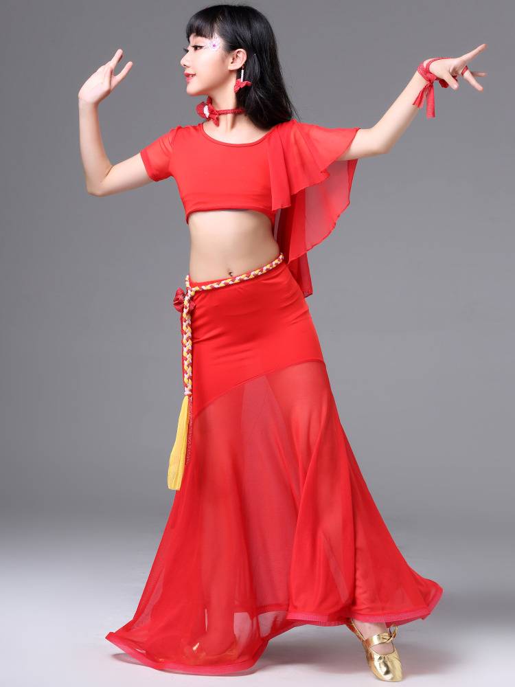 Xia Children's Performance Server Dance Dance Practice Service New Girls Net Slim Skirt Parenting Parenting Dance Clothing