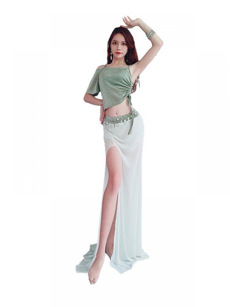 Belly dance 2024 Female adult color long skirt dance suit set Oriental dance watch performance group service